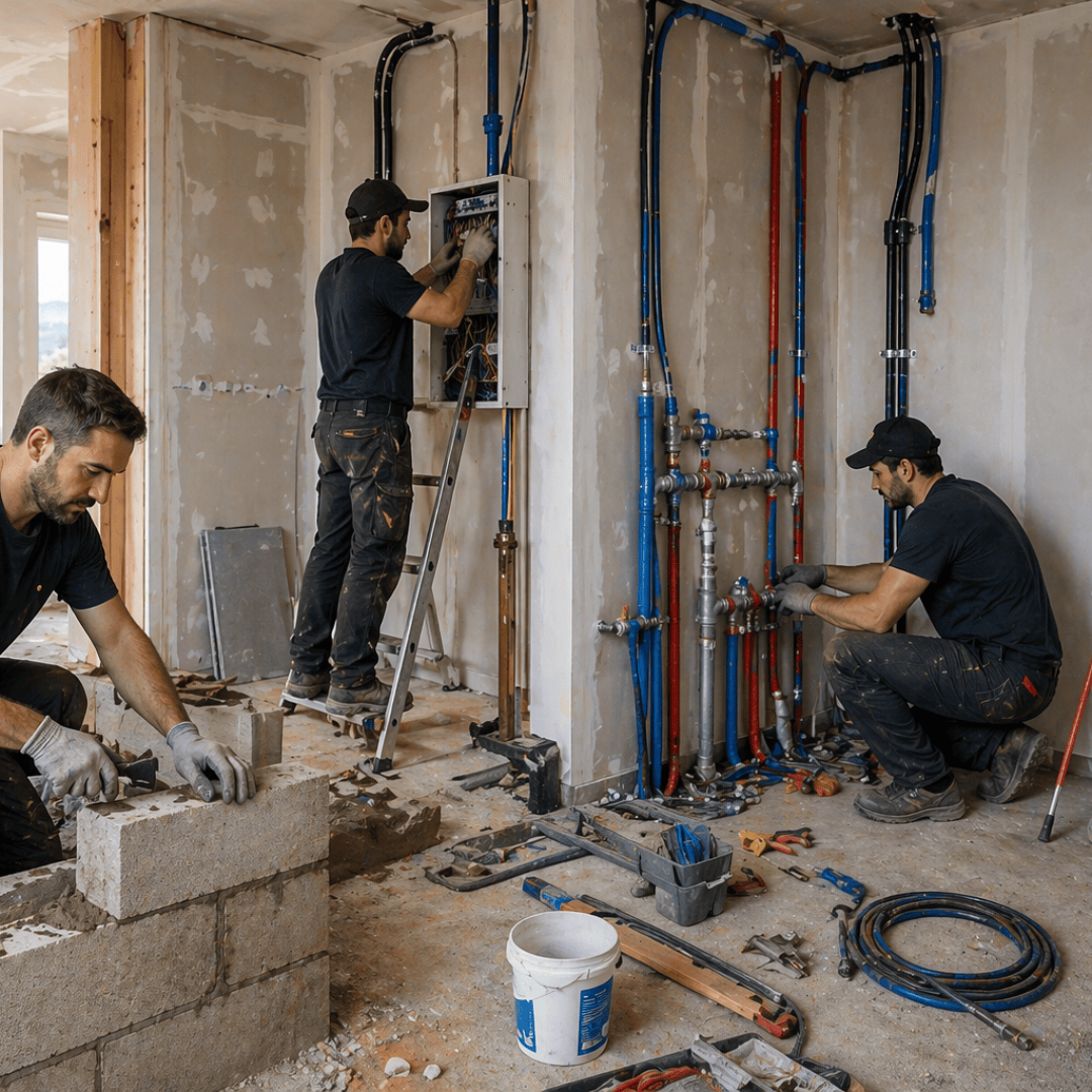 DIFFERENTS LOTS D UNE RENOVATION AVEC DIFFERENTS METIER