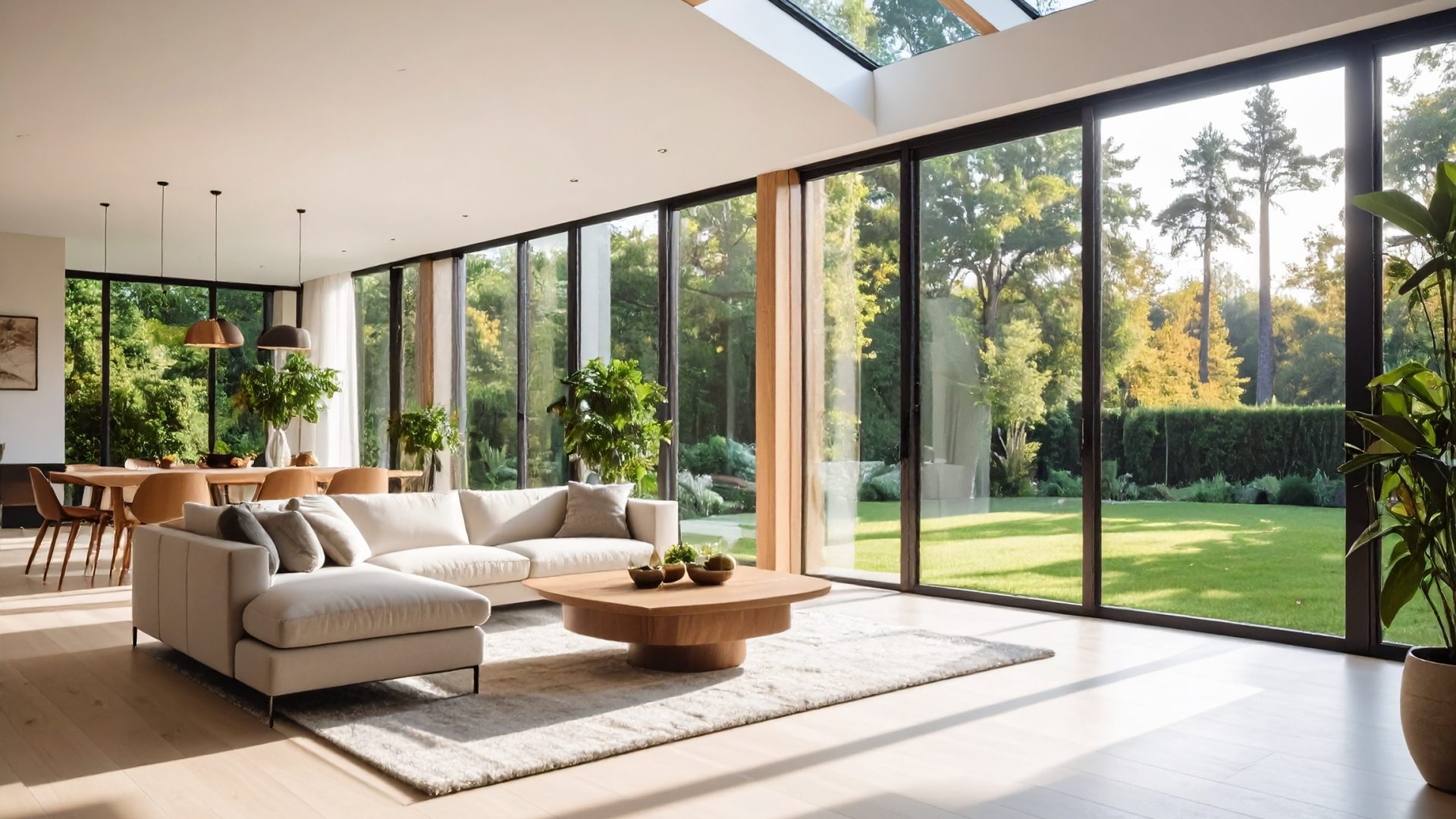 Firefly_Intérieur moderne d'une maison avec cloisons en verre transparent, lumière naturelle  806381