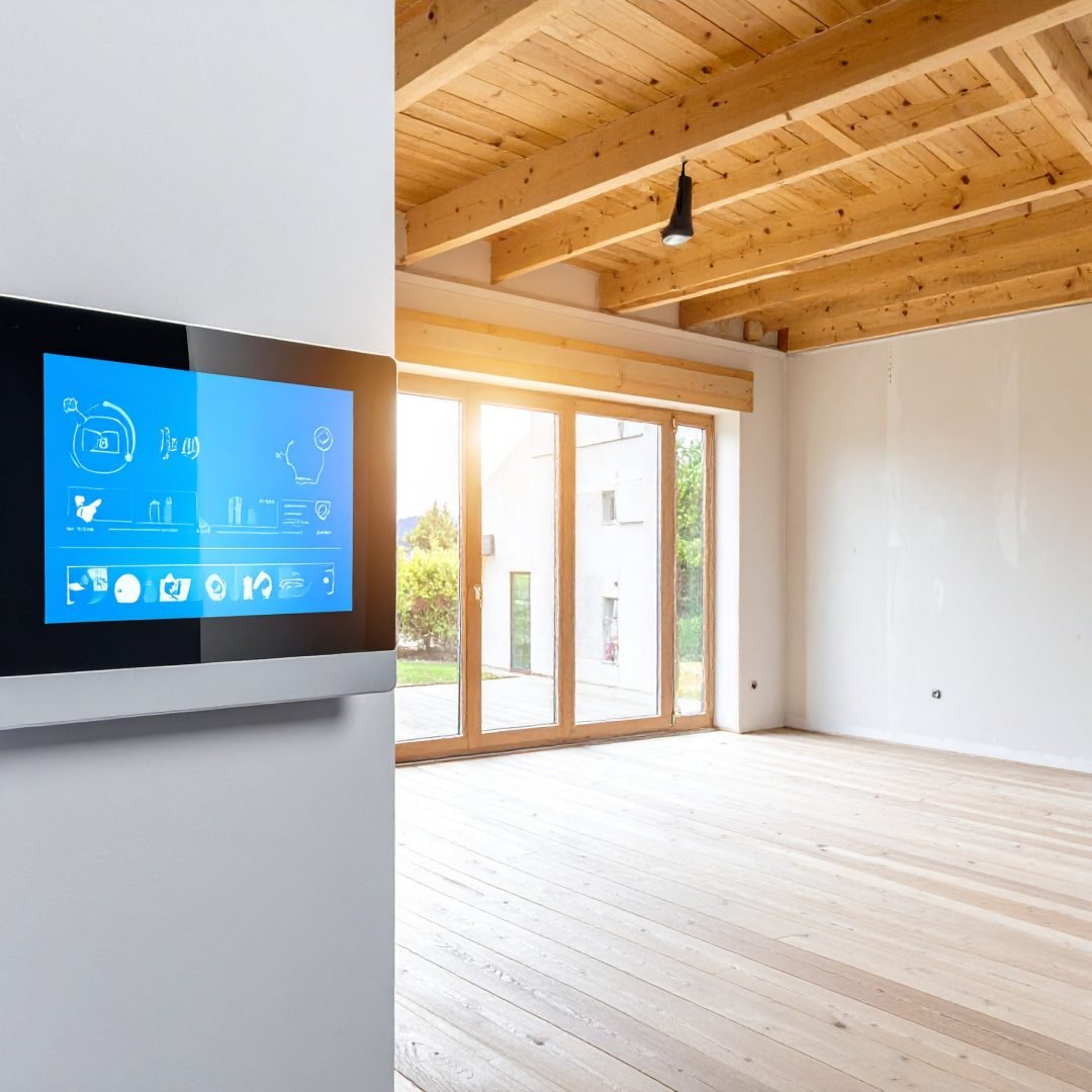 Firefly_Vue intérieure d’un logement moderne en rénovation, avec installation domotique visib 172686